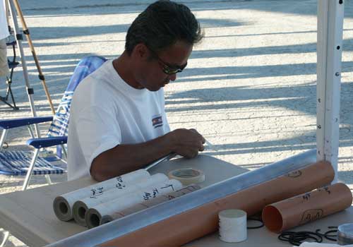 Ken prepares the grains