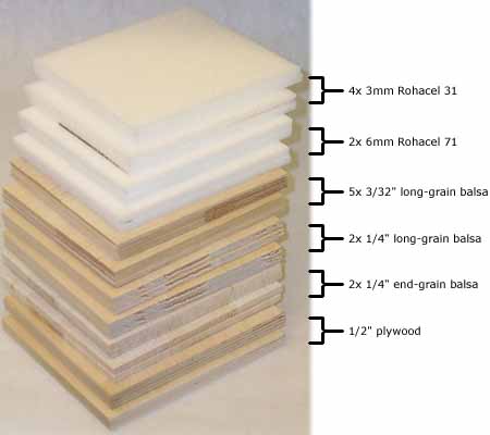 plywood bulkhead cores pieces cut carbon fiber