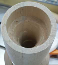 tail section drilled and hollowed out