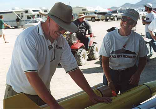 John and Sue prep the rocket