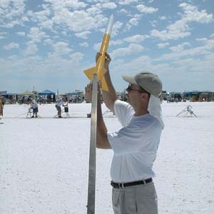 Darrell puts the R.O. Test vehicle on the rail